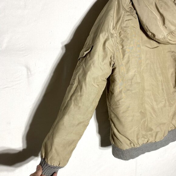 Vintage Eddie Bauer Tan Down Filled Bomber Jacket S - Picture 11 of 16